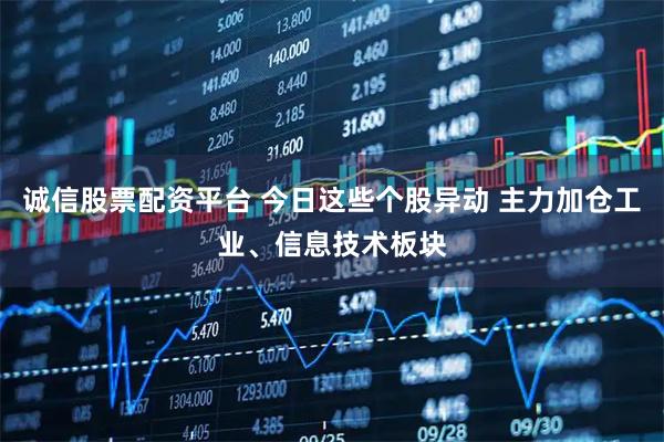 诚信股票配资平台 今日这些个股异动 主力加仓工业、信息技术板块