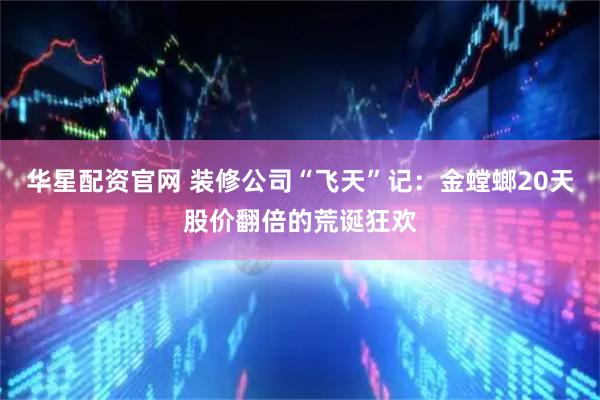 华星配资官网 装修公司“飞天”记：金螳螂20天股价翻倍的荒诞狂欢